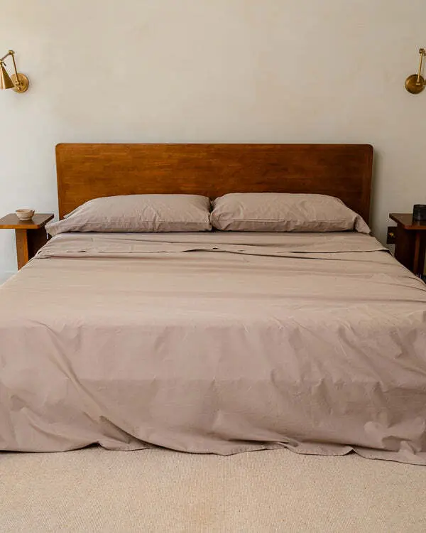Signature Percale Solid Flat Top Sheet Beige | Sand Cloud - Image 6