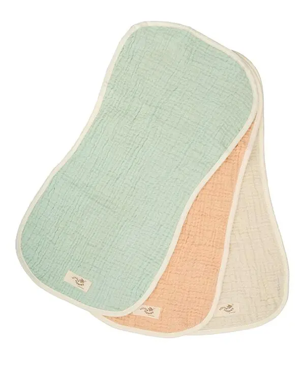 Little Fishies Gauze Burping Cloth Bundle - 3 Pack - Seafoam / Peach Fuzz / Natural | Sand Cloud