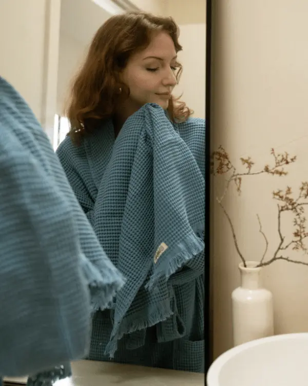 Alternative view of Micro Waffle Hand Bath Bundle - 2 Pack - Slate Blue | Sand Cloud