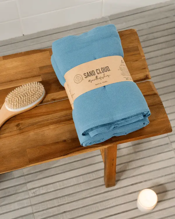 Terra Fringeless XL Bath Bundle - Slate Blue | Sand Cloud - Image 6