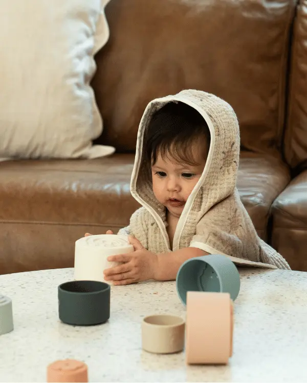 Alternative view of Rainbow Gauze Hooded Poncho | Sand Cloud