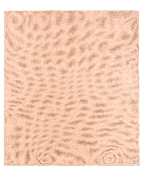 Alternative view of Little Fishies Waffle Blanket - Peach Fuzz | Sand Cloud