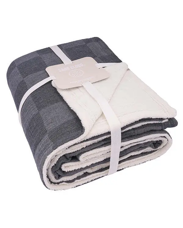 Alternative view of Cloud Checker Plush Blanket - Black | Sand Cloud