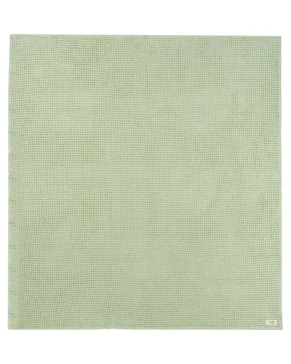 Alternative view of Little Fishies Waffle Blanket - Sage | Sand Cloud