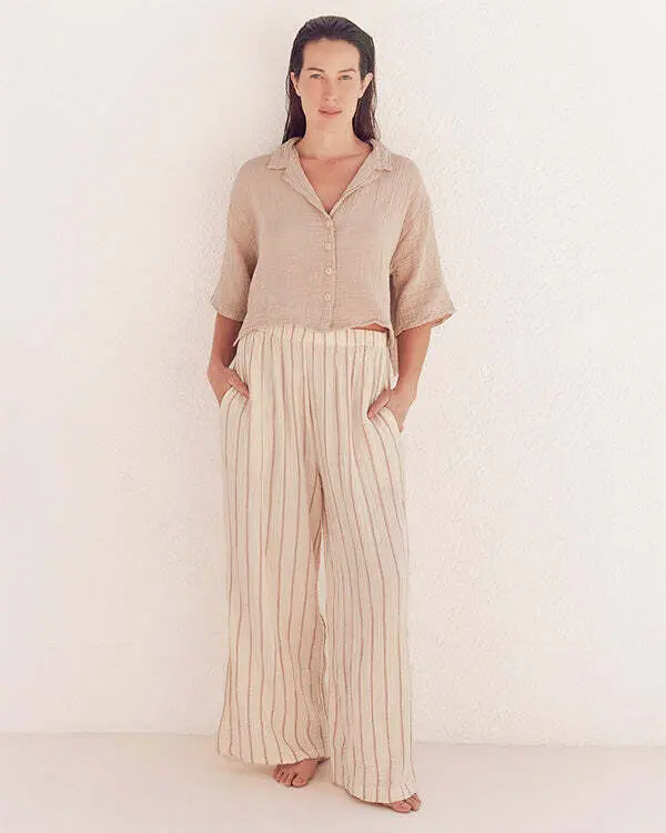 Sagar Gauze Crop Shirt - Pant Set | Sand Cloud