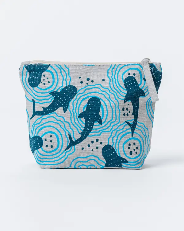 Alternative view of Shark Ripples Zipper Pouch | Sand Cloud