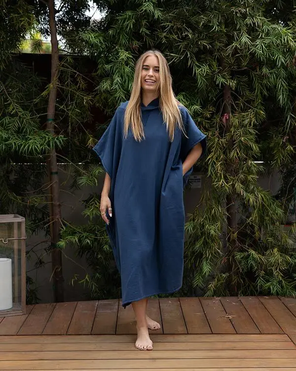 Terra Hooded Poncho Navy | Sand Cloud
