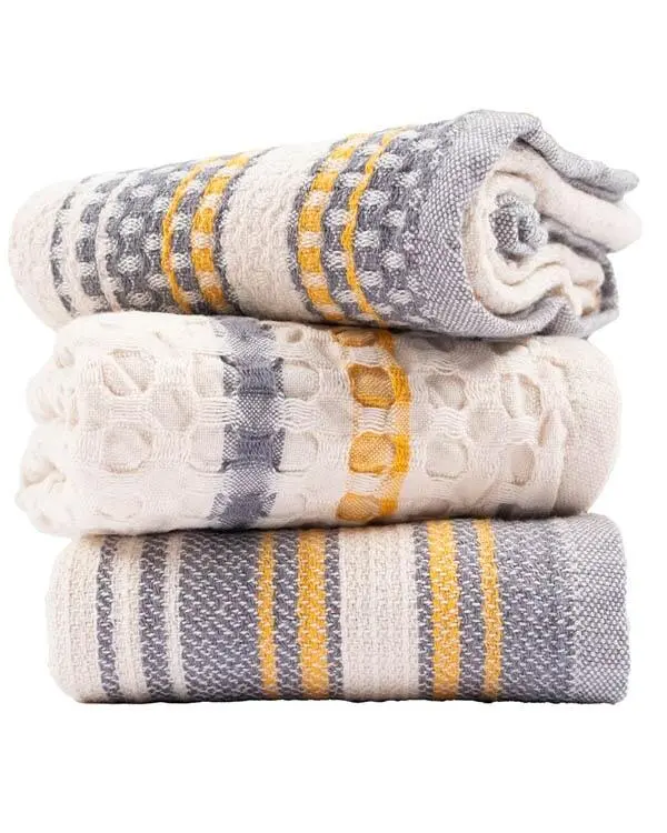 Saffron Stripe Kitchen Towel Bundle - Assorted 3 Pack | Sand Cloud