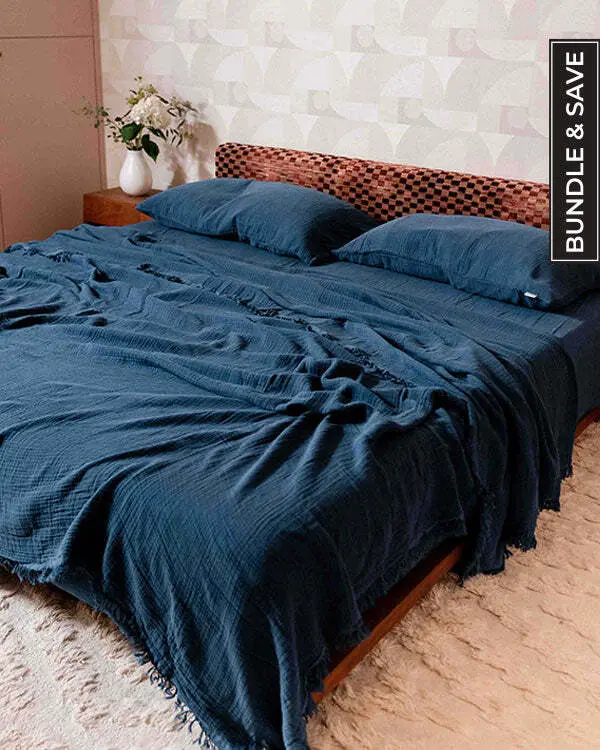 Dark Denim Bedding Set - King | Sand Cloud