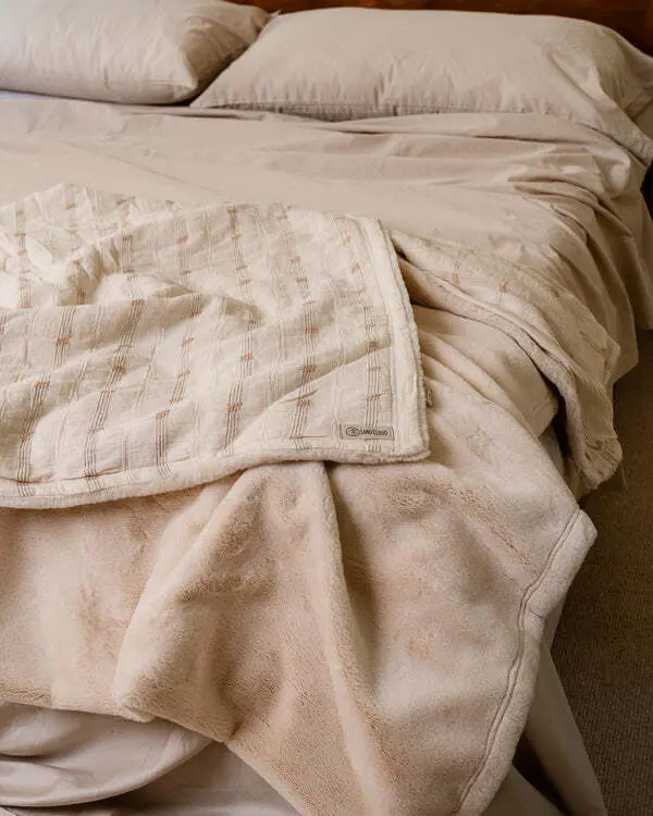 Cozy Texture Plush Blanket - Beige | Sand Cloud