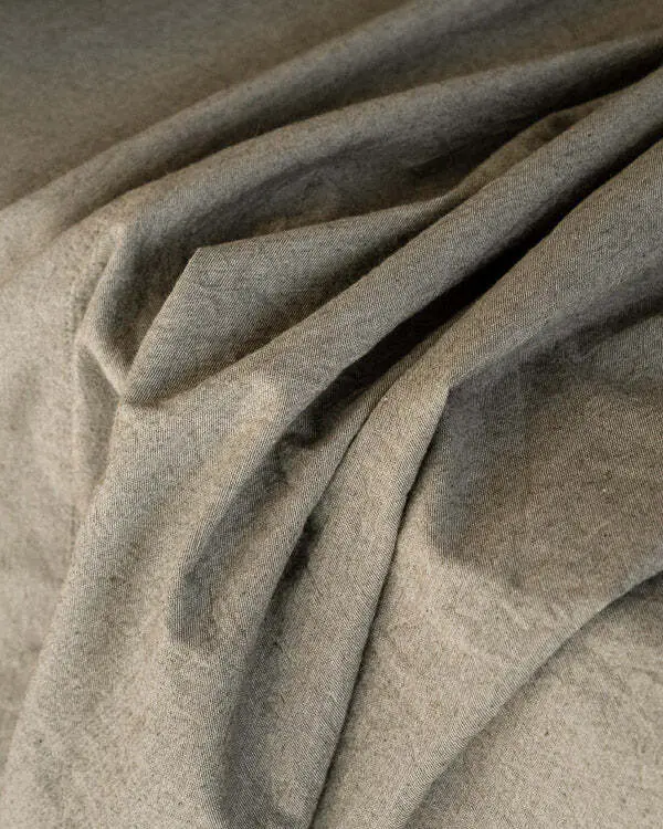 Alternative view of Classic Micro Twill Solid Melange Fitted Sheet Moss | Sand Cloud