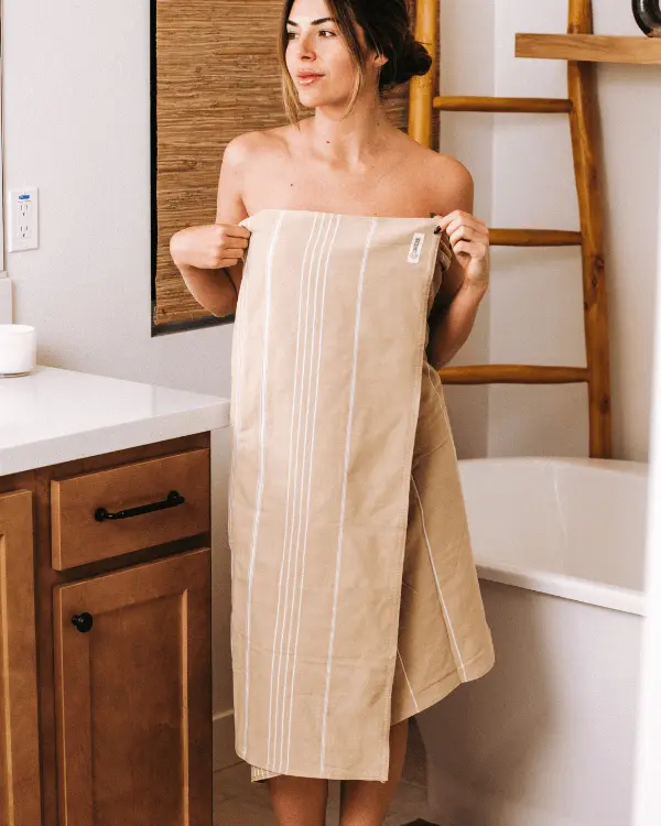 Alternative view of Classic Fringeless XL Bath Bundle - Sand - 2 Pack | Sand Cloud