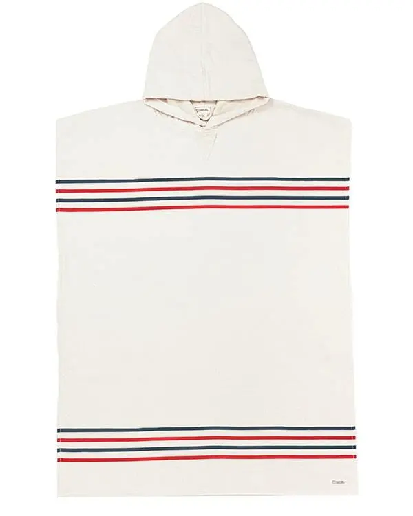 Border Classic Stripe Poncho - Red / Navy | Sand Cloud