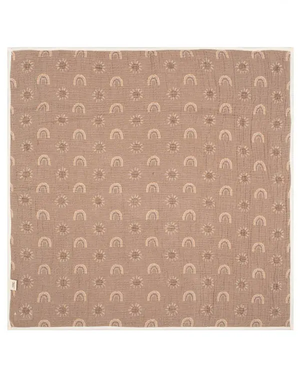 Alternative view of Rainbow Gauze Hooded Blanket Single | Sand Cloud