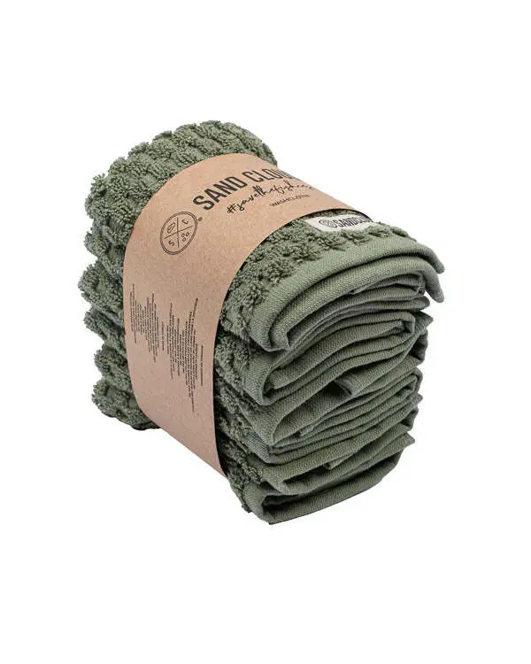 Atom Washcloth Bath Bundle 6 Pack - Hedge Green | Sand Cloud
