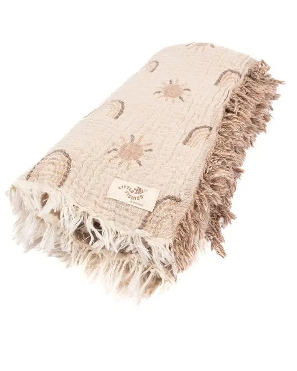 Rainbow Gauze Receiving Blanket Single with Pouch | Sand Cloud - Image 6