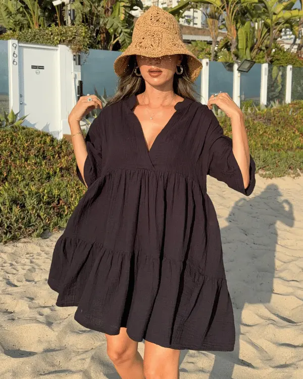 Alternative view of Agonda Gauze Tunic Dress | Sand Cloud