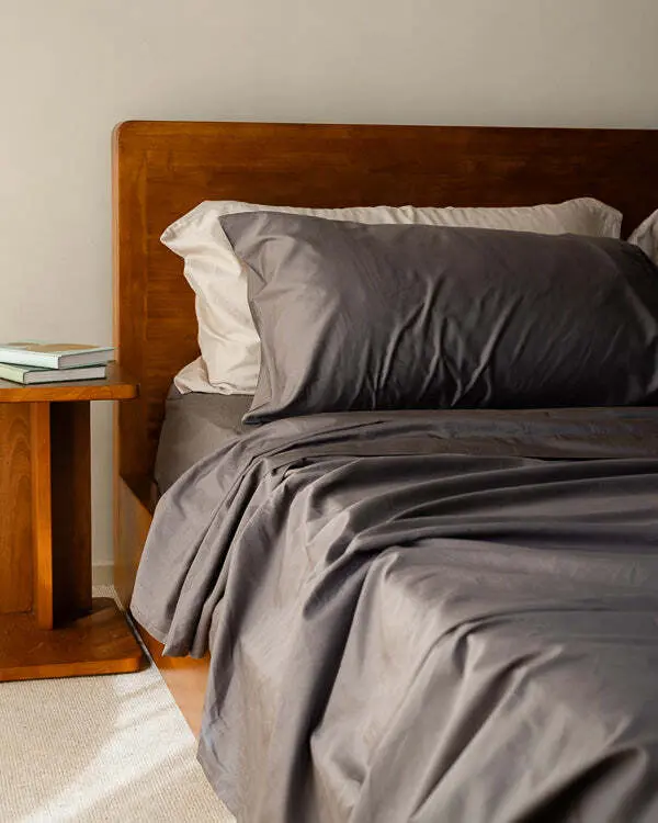 Luxe Sateen Flat Top Sheet Steel Grey | Sand Cloud