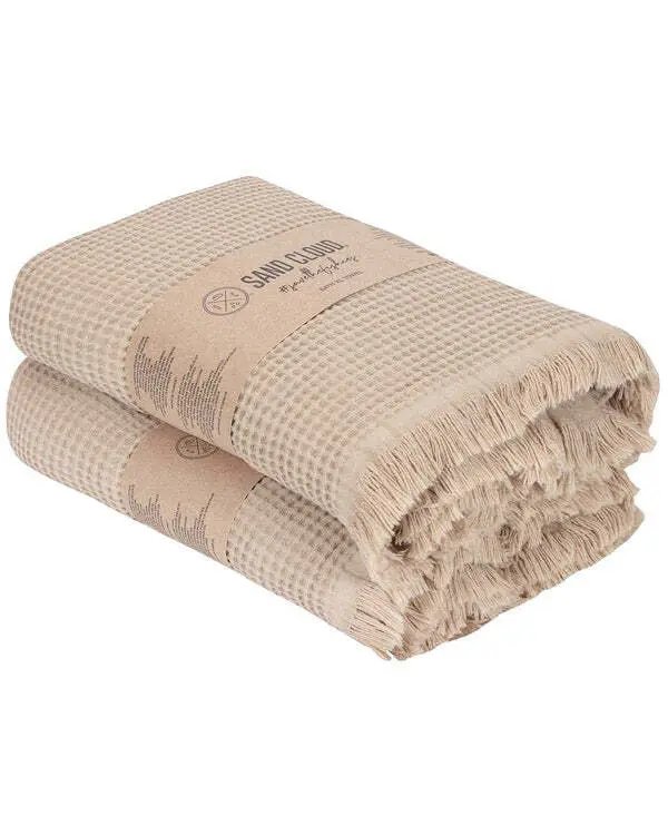 Micro Waffle XL Bath Bundle - 2 Pack -Sand | Sand Cloud - Image 4
