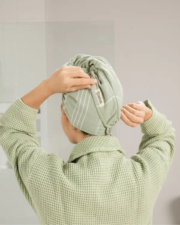 Alternative view of Classic Hair Towel- Sage | Sand Cloud