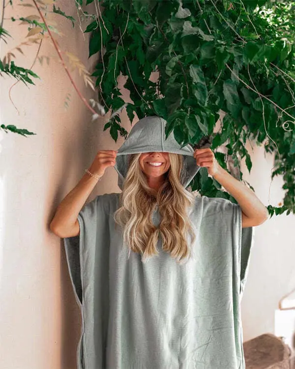 Terra Hooded Poncho Sage | Sand Cloud