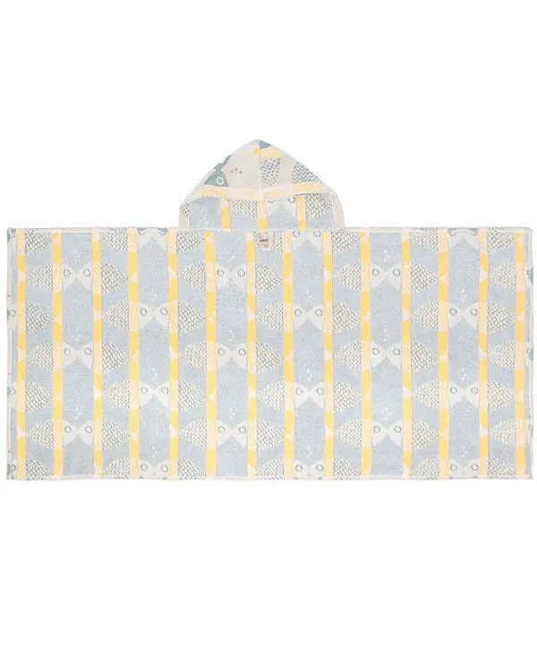 Alternative view of Fishies Hooded Kids Bath Towel | Sand Cloud