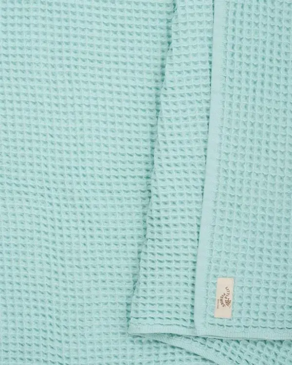 Little Fishies Waffle Blanket - Seafoam | Sand Cloud - Image 3