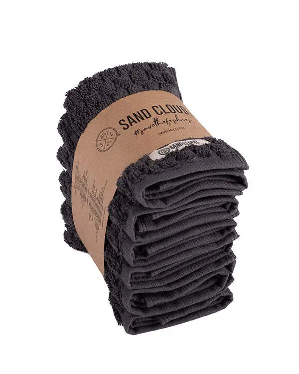 Atom Washcloth Bath Bundle - Charcoal - 6 Pack | Sand Cloud