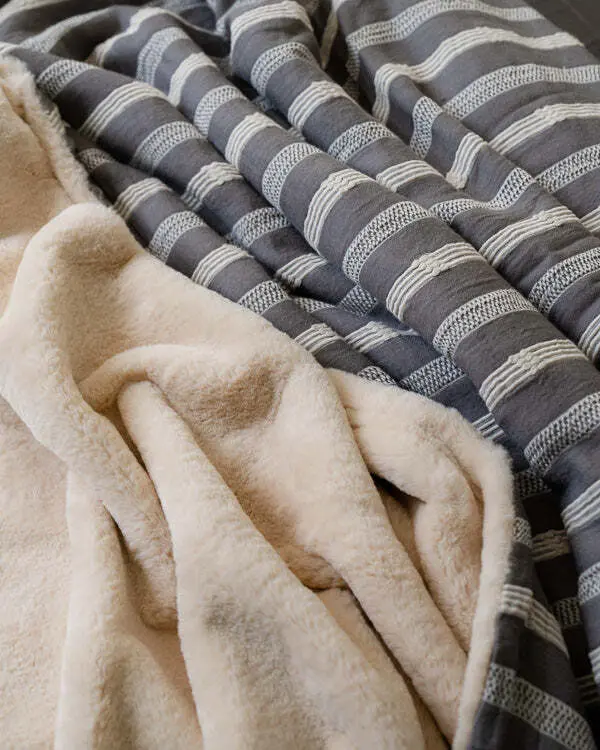 Cozy Texture Plush Blanket - Steel Grey | Sand Cloud