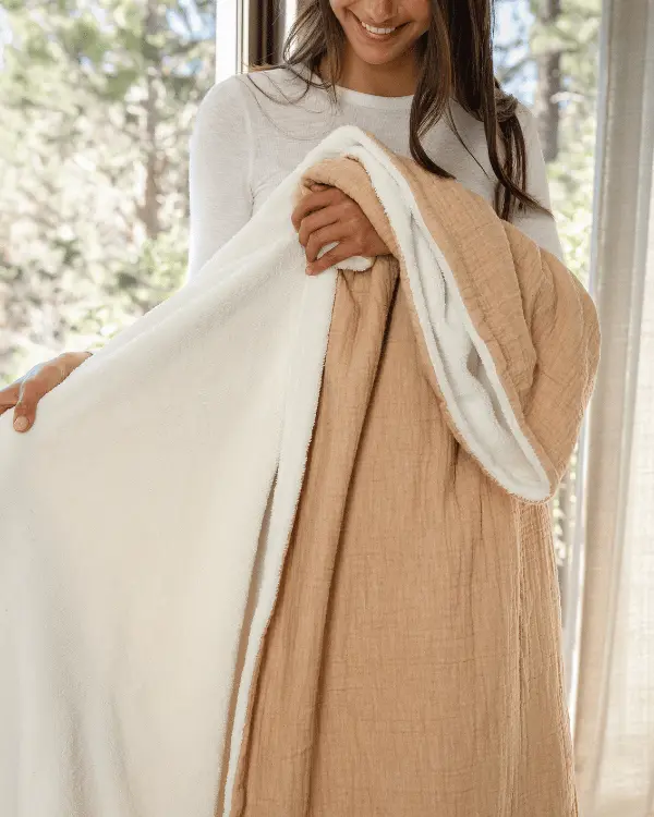 Softy Solid Plush Blanket - Beige | Sand Cloud - Image 3