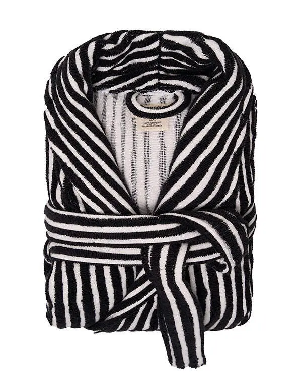 Alternative view of Stripe Dot Robe - Black | Sand Cloud