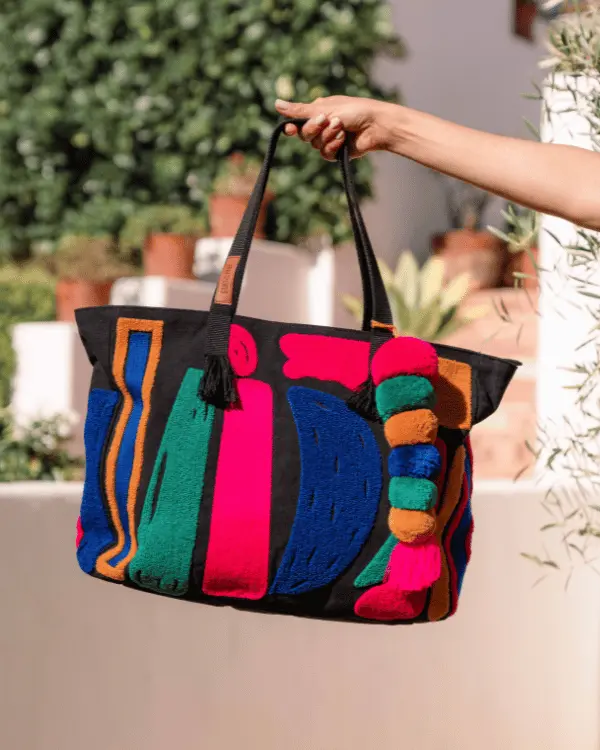 Hermosa Chenille Tote - Black | Sand Cloud - Image 3