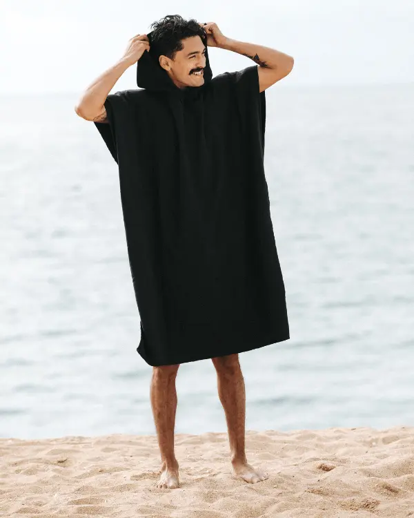 Alternative view of Terra Hooded Poncho Black | Sand Cloud