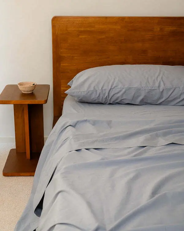 Signature Percale Solid Flat Top Sheet Grey | Sand Cloud
