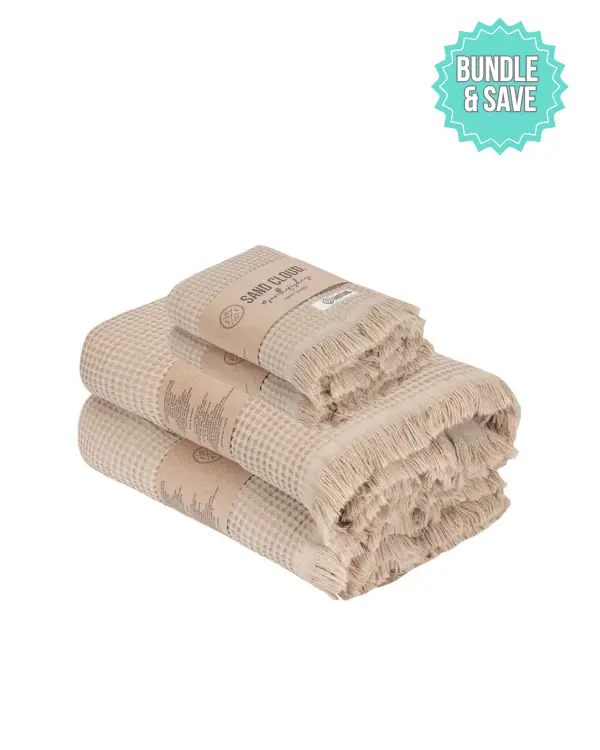 Micro Waffle XL Bath Bundle - Sand | Sand Cloud